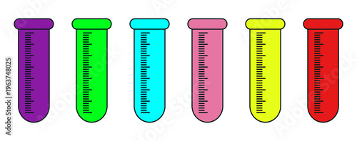 Illustration of a laboratory measuring cylinder, designed in a flat style. Simple design of a laboratory measuring cylinder. Science icon.