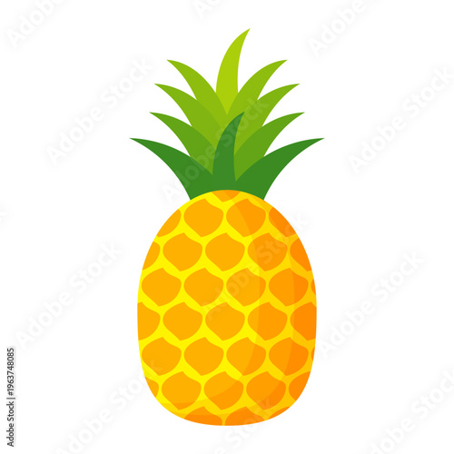 Fresh pineapple fruit illustration, summer pineapple fruit theme. Summer design for holiday promotion and printed on clothing.	
