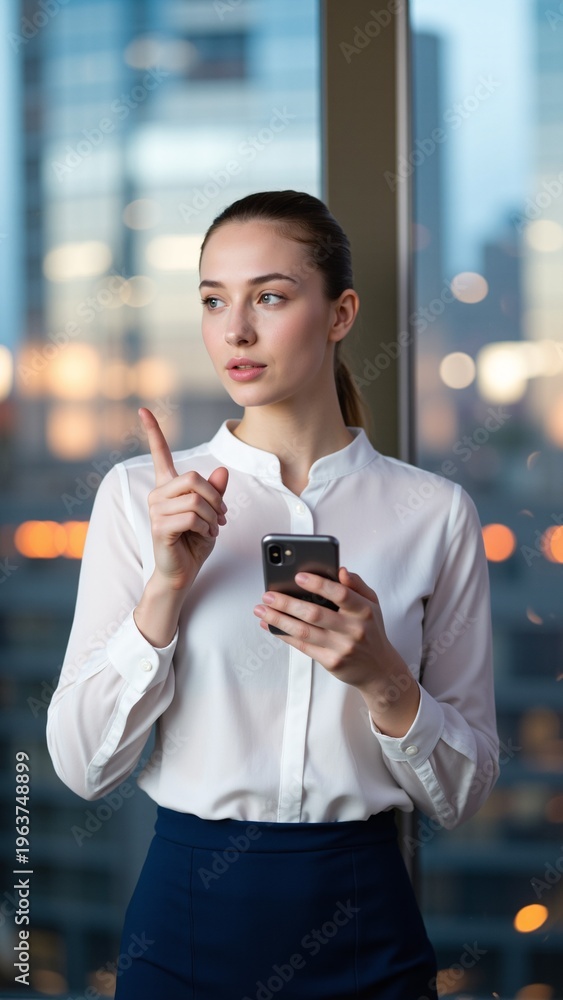 Fototapeta premium Focused Professional Swiping and Pointing