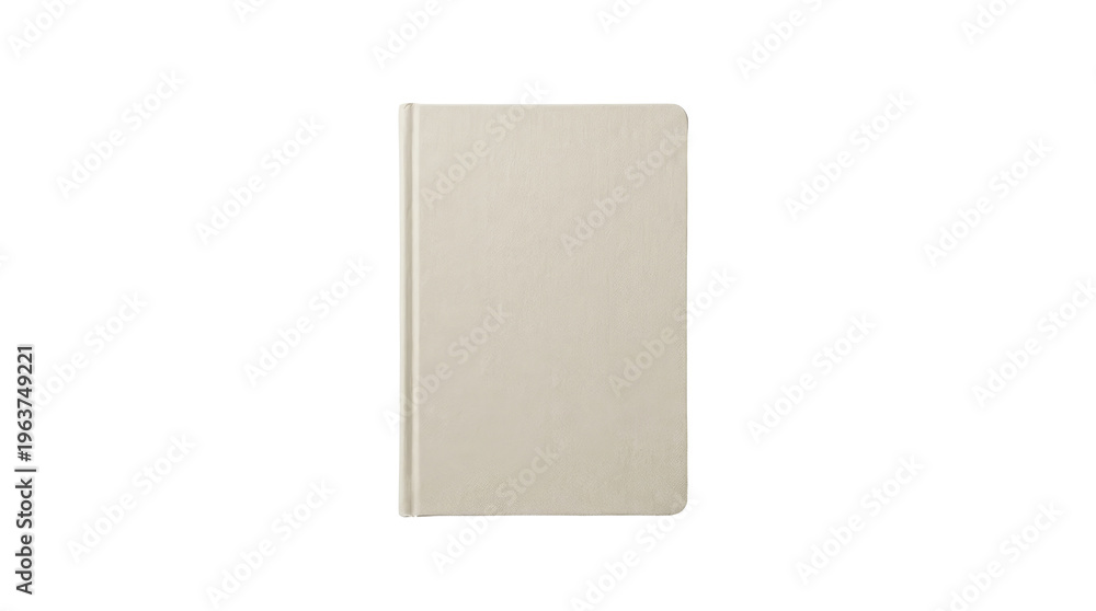 Fototapeta premium Plain Beige Hardcover Book Isolated on White Background