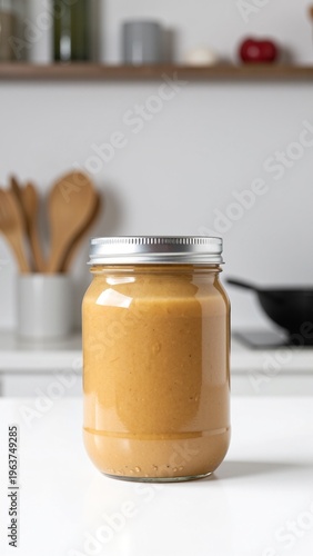 Isolated Golden Peanut Butter Spread