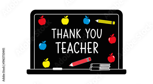 Laptop with thank you teacher message.