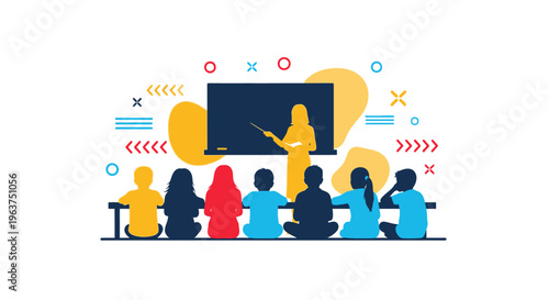 People sitting in classroom setting.