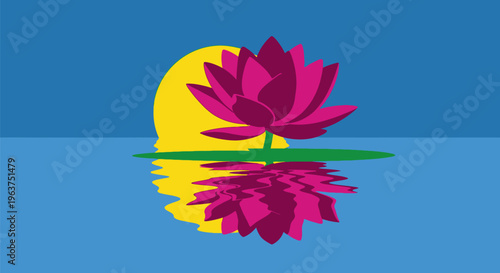 Vibrant Pink Lotus Flower Blossom.