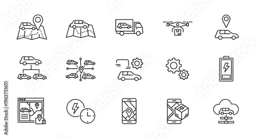 Technology icons for business communication.
