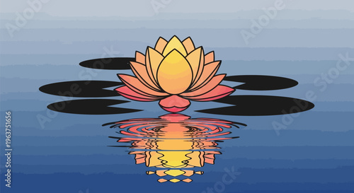 Beautiful Lotus Flower in Water.