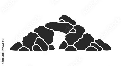 Black cracked earth landscape formation.