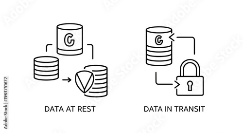 Data security and protection icons.