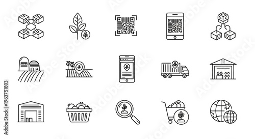Black and white line icons business.