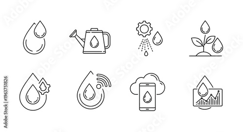 Water Droplet Icons and Symbols.