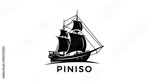Vintage Sailing Ship Illustration Design.