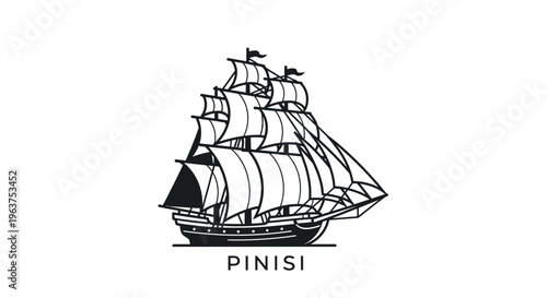 Traditional Pinisi Sailing Ship Vessel.