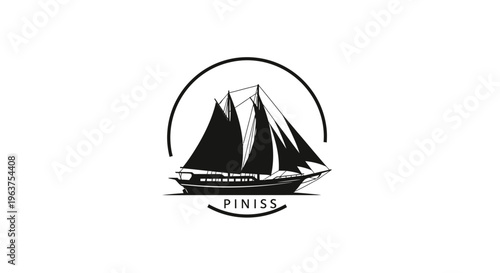 Sailboat on water with sails up.