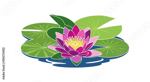Pink Lotus Flower in Water.
