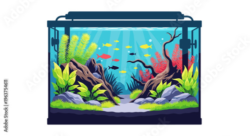 Colorful Fish Aquarium Tank Interior.