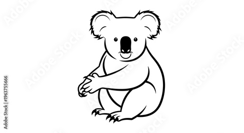 Koala sitting on the ground.