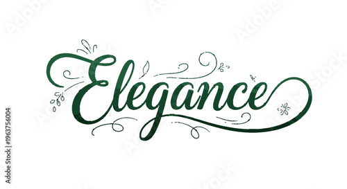 Elegant typography with decorative swirls design.