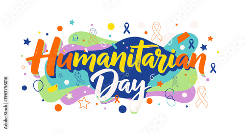 Humanitarian Day awareness campaign logo design.