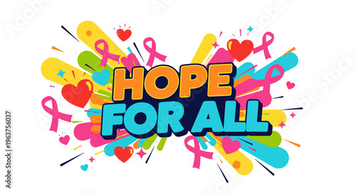 Colorful Hope for All Awareness Ribbon Design.