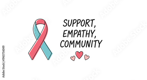 Support, empathy and community awareness ribbon symbol.