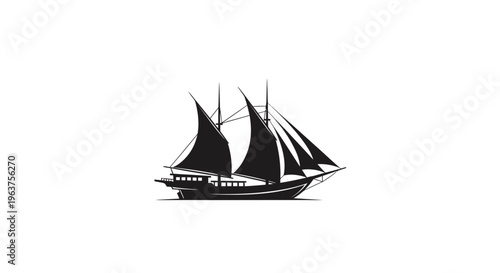 Sailing ship with three masts.