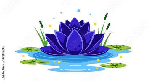 Purple Lotus Flower in Water.