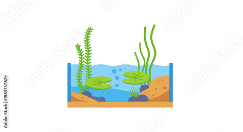 Fish swimming in aquarium tank water.