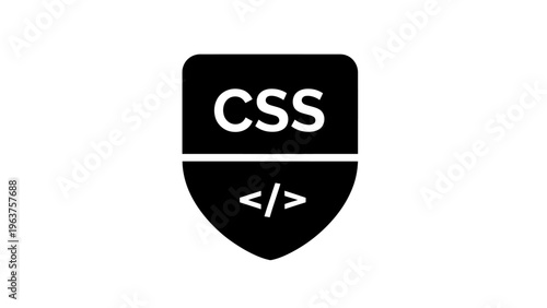 CSS Code Shield Logo Design Element.