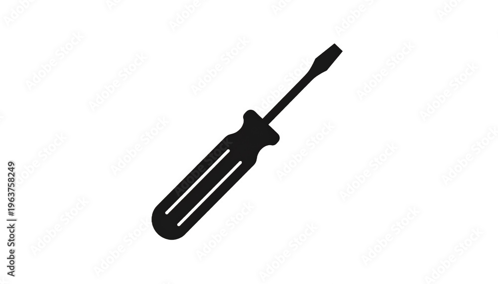 Fototapeta premium Black industrial screwdriver tool icon