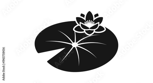 Black Lotus Flower on Leaf.