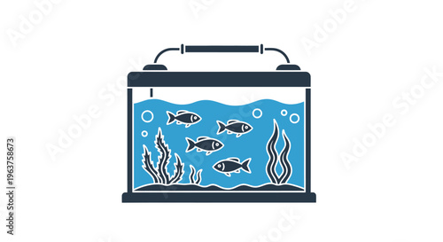 Fish in a small aquarium tank.