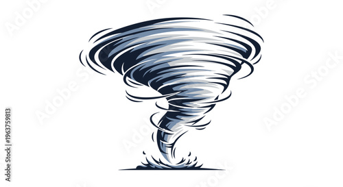 Tornado vector isolated. storm tornado isolated on transparent or white background cutout. Powerful tornado funnel cloud in motion, cut out