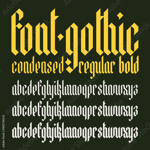 Gothic font. A complete set of English capital letters in a vintage style. Medieval Latin letters. Vector calligraphy and lettering.No ai