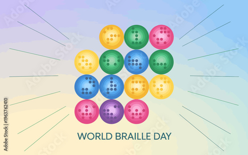 Braille buttons in different colors.