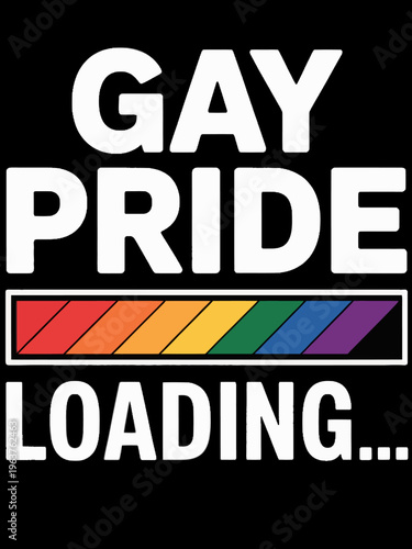 Gay pride loading progress sign.