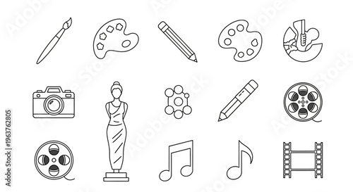 Film music photography art icons.