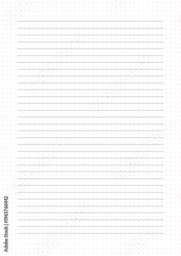 A4 Blank Horizontal Lined Paper Sheet, Line color is black, Line Spacing is 8mm, Line width is 0.5 pixels, white Background with red dots pattern