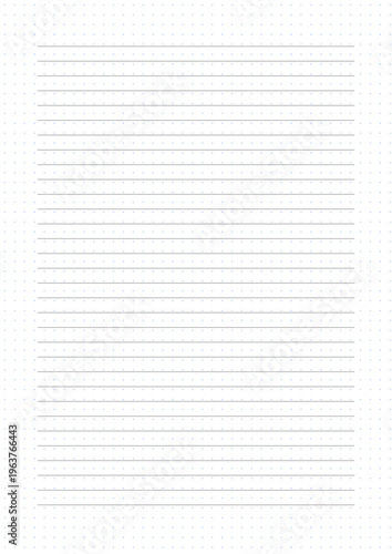 A4 Blank Horizontal Lined Paper Sheet, Line color is black, Line Spacing is 8mm, Line width is 0.5 pixels, white Background with blue dots pattern