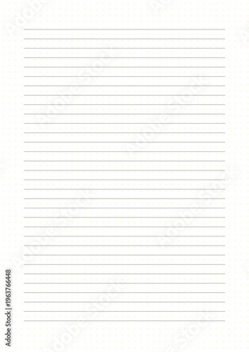 A4 Blank Horizontal Lined Paper Sheet, Line color is black, Line Spacing is 8mm, Line width is 0.5 pixels, white Background with yellow dots pattern