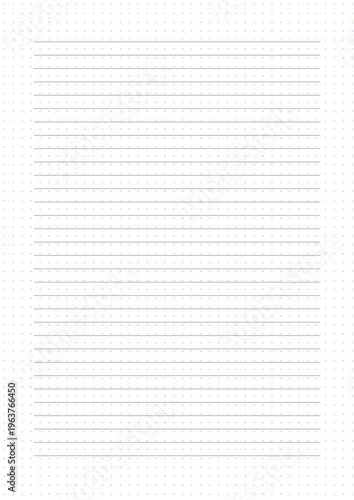 A4 Blank Horizontal Lined Paper Sheet, Line color is black, Line Spacing is 8mm, Line width is 0.5 pixels, white Background with purple dots pattern