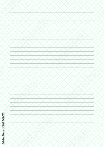 A4 Blank Horizontal Lined Paper Sheet, Line color is black, Line Spacing is 8mm, Line width is 0.5 pixels, white Background with green crosshatch pattern