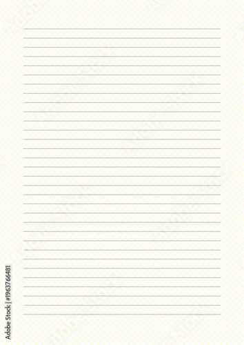 A4 Blank Horizontal Lined Paper Sheet, Line color is black, Line Spacing is 8mm, Line width is 0.5 pixels, white Background with yellow crosshatch pattern