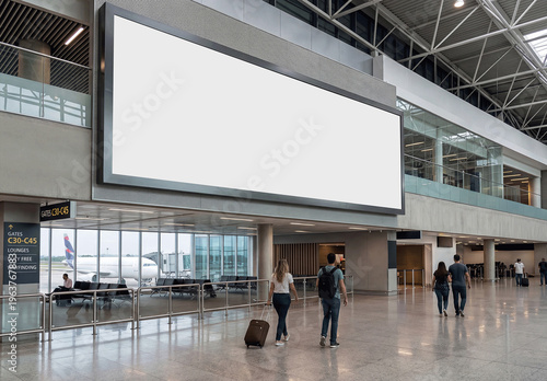 Airport Or Station Terminal Billboard Advertising Mockup