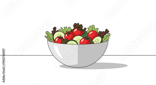 fresh salad bowl illustration