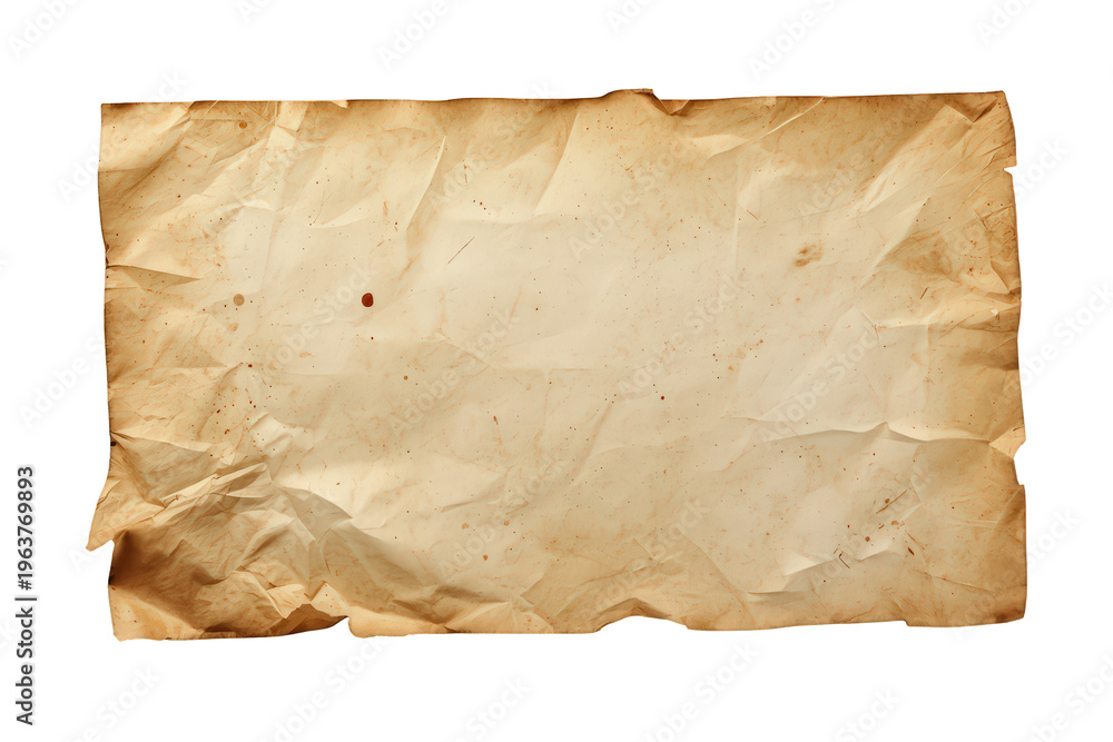 Fototapeta premium Crumpled vintage paper providing parchment texture and antique background for distressed old document design