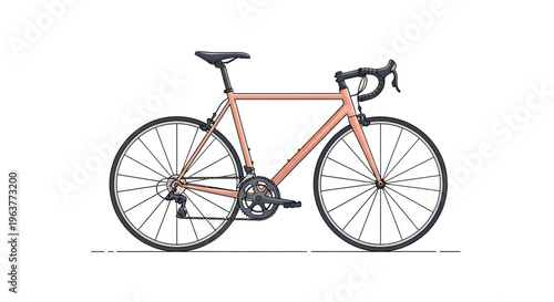 Modern road bike on white background