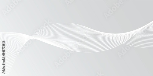 Foto Abstract White Wave Lines Background