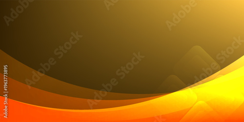 Warm Orange and Yellow Abstract Wave Background With Smooth Gradient Curves for Modern Design