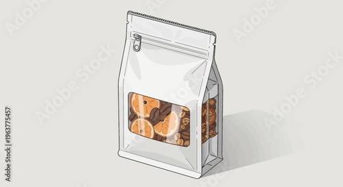 White Bag with Transparent Window Packaging.