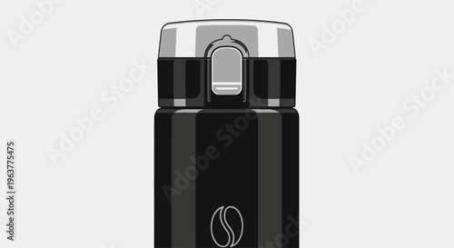 Black insulated bottle with silver logo.